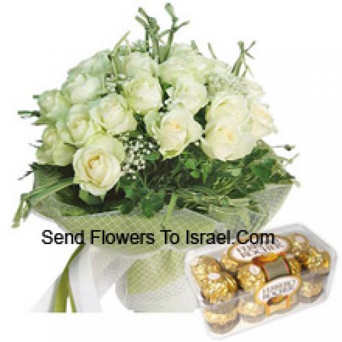 18 Roses with Yummy 16 Pcs Ferrero Rochers