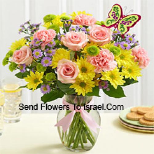 24 Roses, Carnations and Gerberas