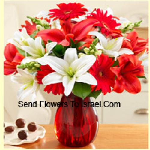 Lovely Assorted Flowers in Glass Vase