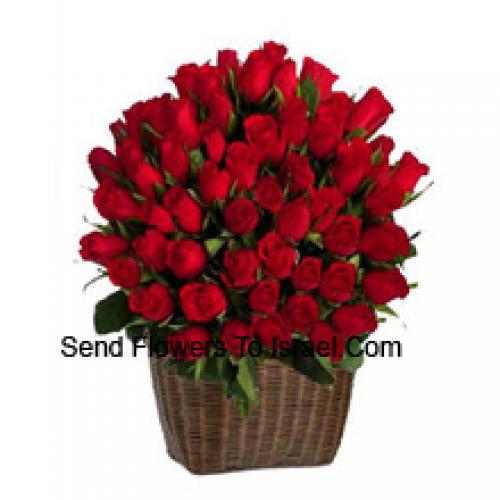 75 Red Rose Basket