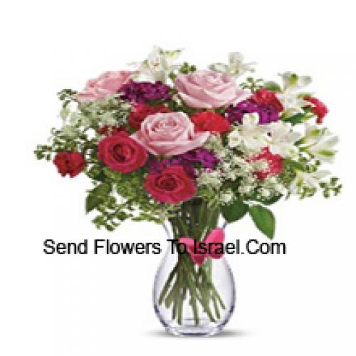 24 Roses and Carnations with Assorted Flowers