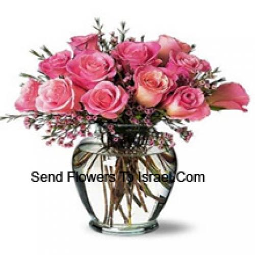 Alluring 12 Pink Roses