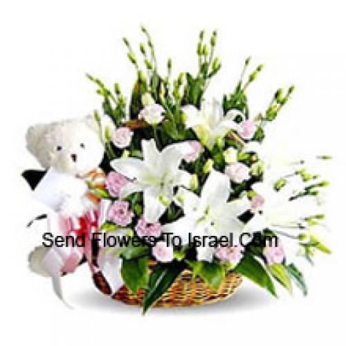 Lilies and Carnation Cute Basket