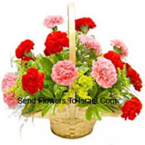 Pink and Red 12 Carnations