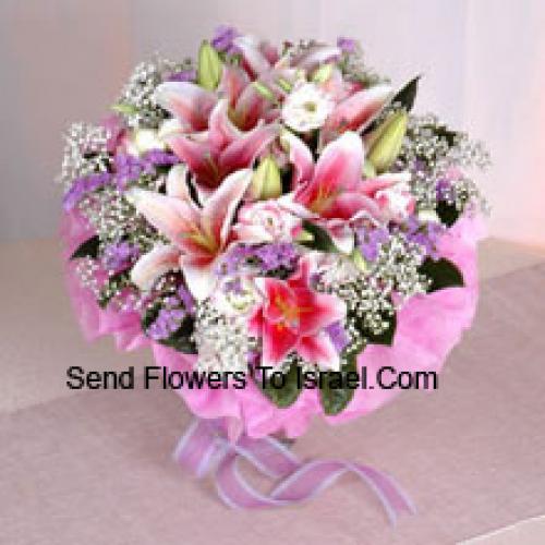 Pink Wrapped Lilies