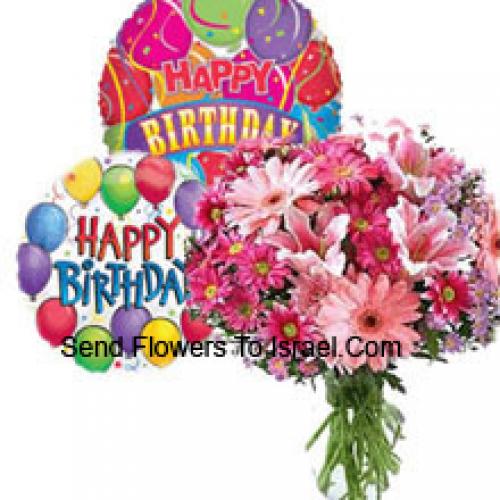 Lovely Assorted Flowers and Balloons