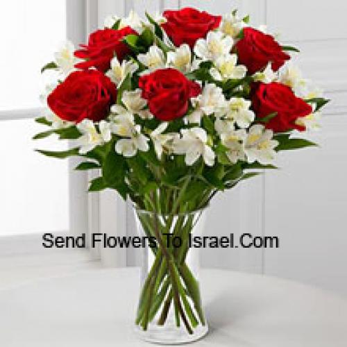 Elegant 6 Red Roses 