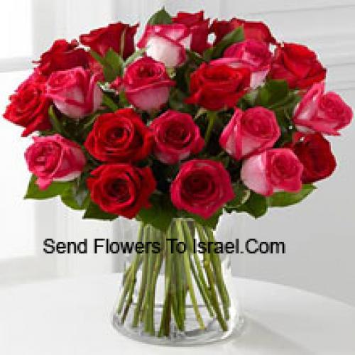 24 Cute Roses in Vase