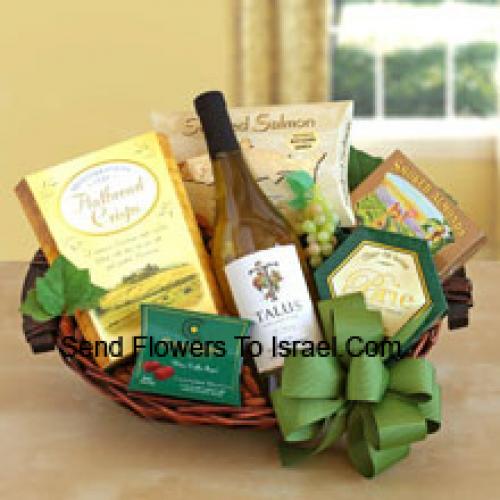 Elegant White Wine and Snack Basket