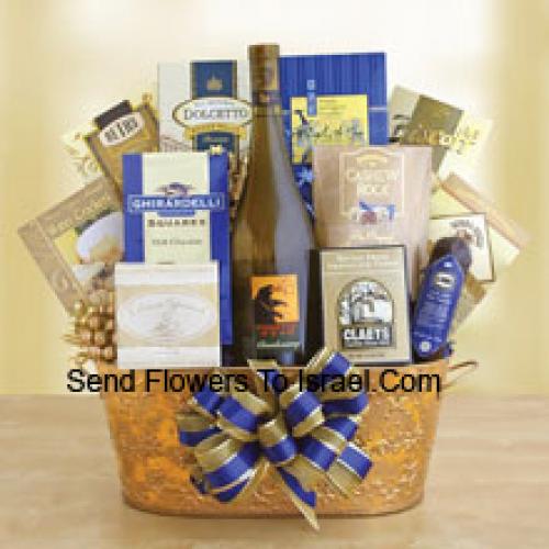 Wine Basket Filled With Goodies