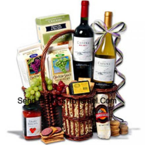 Gourmet Basket Filled with Wines